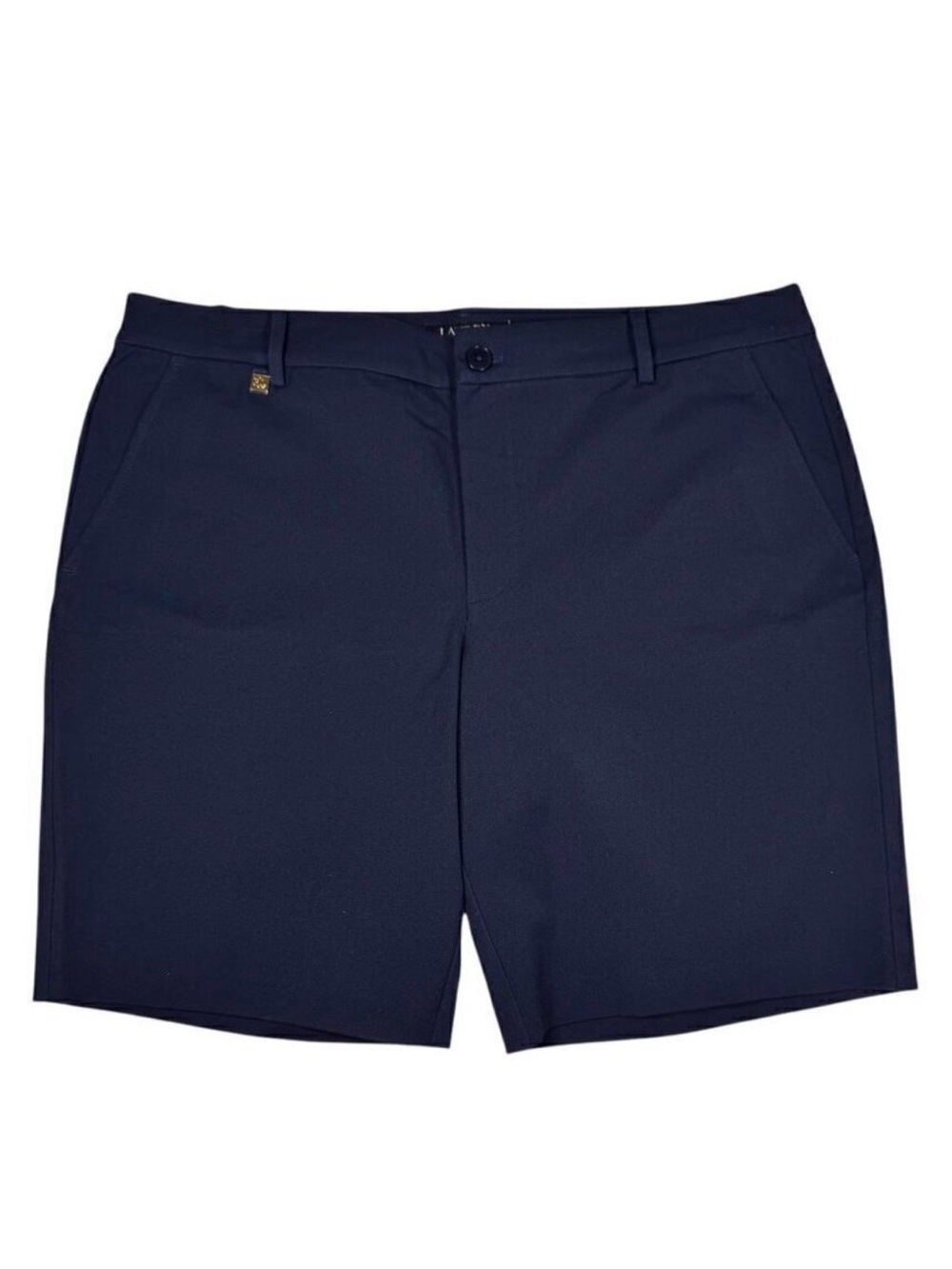 Lauren Ralph Lauren Chino Shorts Sz L Navy Blue Classic Fit Logo Golf Nautical